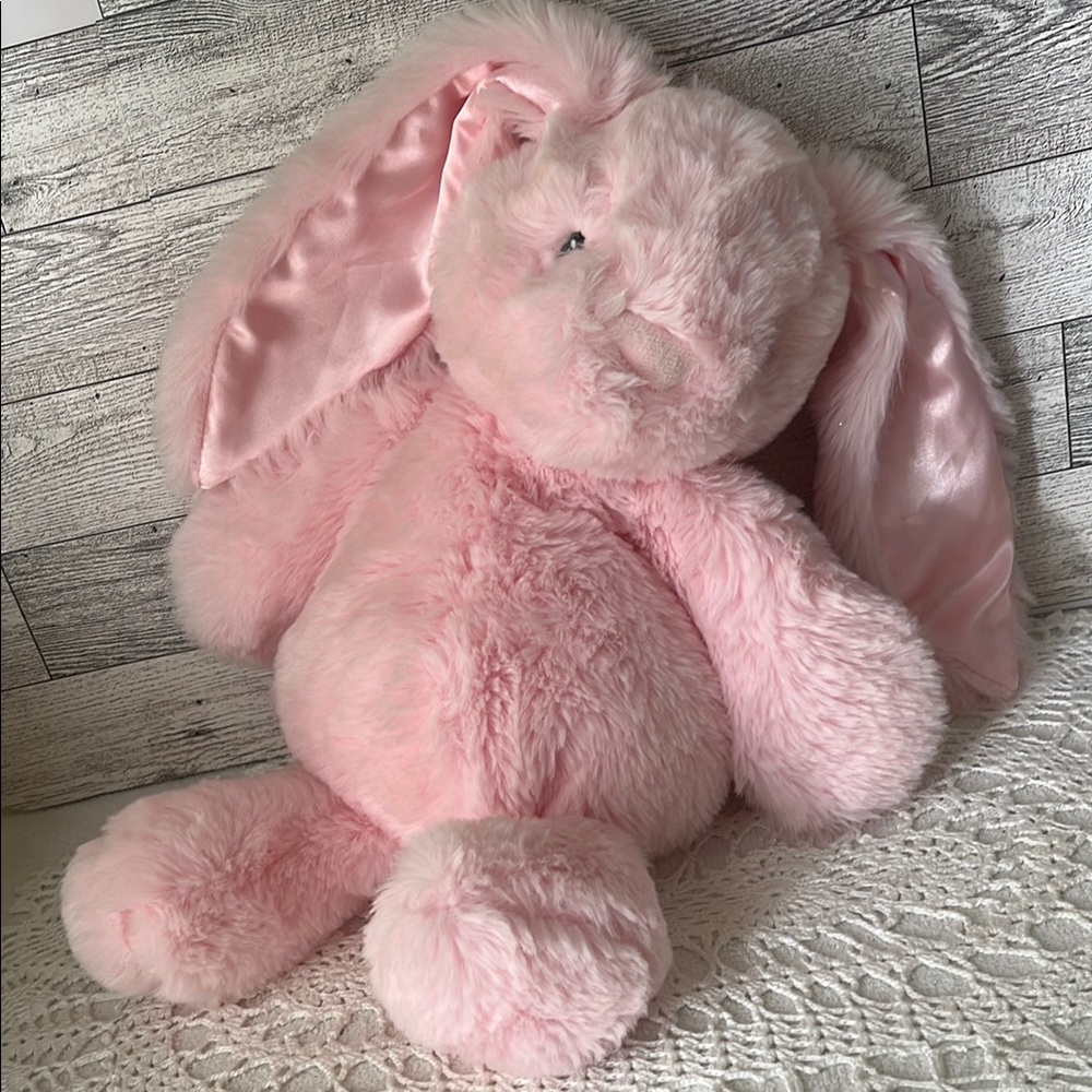 Pink Fluffy Stuffed Rabbit with Long Ears - Picture 7 of 9